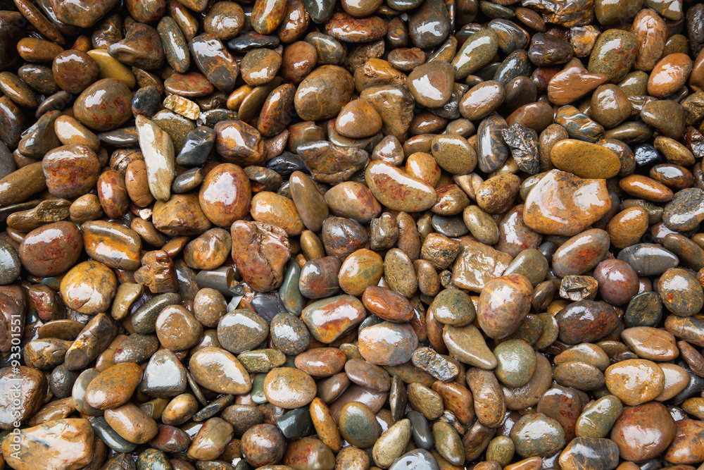 Wet stone gravel piled Wet stone gravel piled