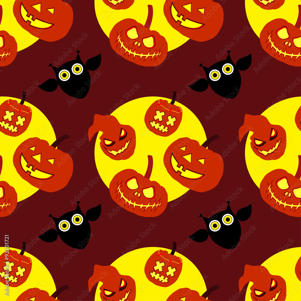 Seamless decorative vector background Happy Halloween