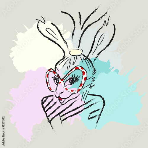 Wallpaper Mural Abstract sketch of a rabbit in sunglasses  for fashion print Torontodigital.ca