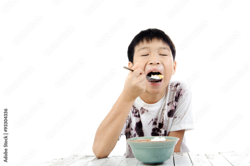 Boy eat rice Boy eat rice