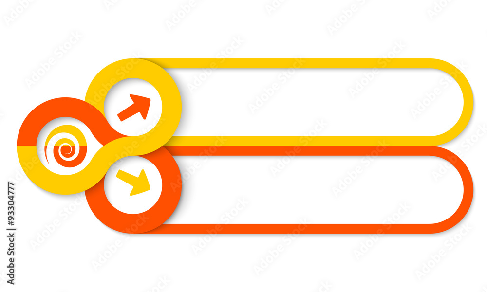 Two frames for your text and circular areas for icons Two frames for your text and circular areas for icons