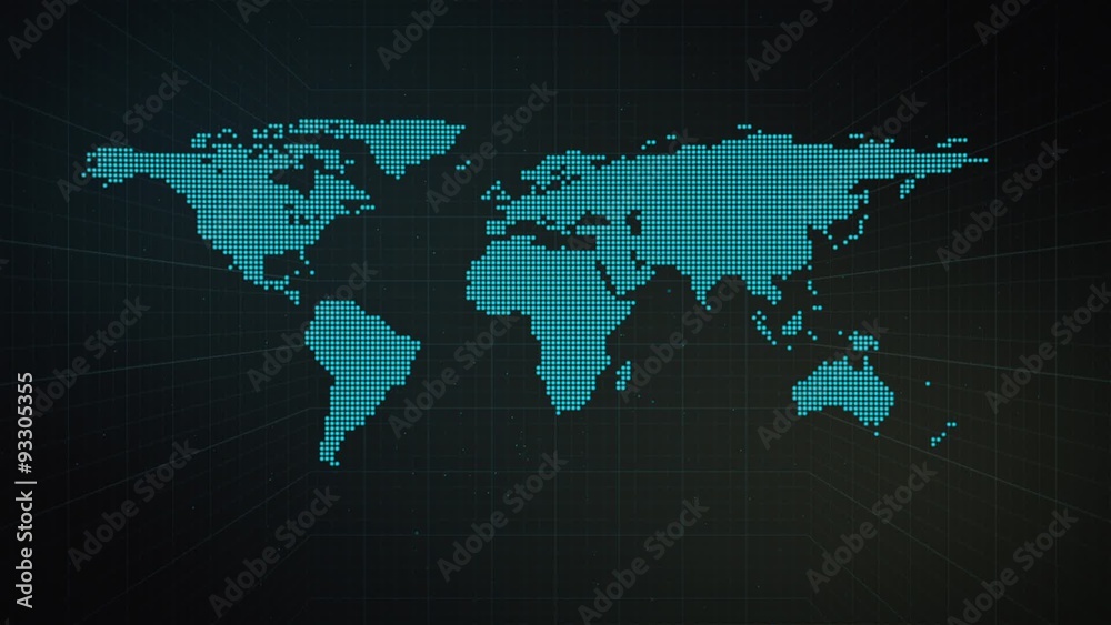 Science fiction epic doted world map design element for intro ,logo reveals Science fiction epic doted world map design element for intro ,logo reveals