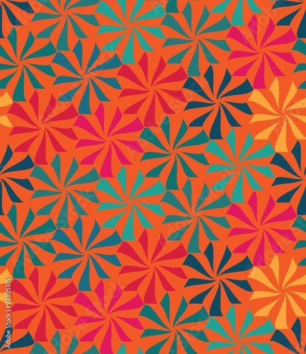 Vector modern seamless colorful geometry pattern, flowers, color abstract geometric background, trendy multicolored print, retro texture, hipster fashion design