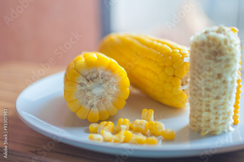 Wallpaper Mural Boiled corn on white bowl Torontodigital.ca
