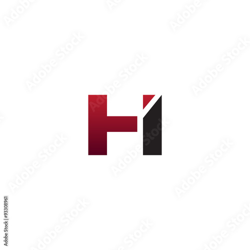 modern initial logo HI