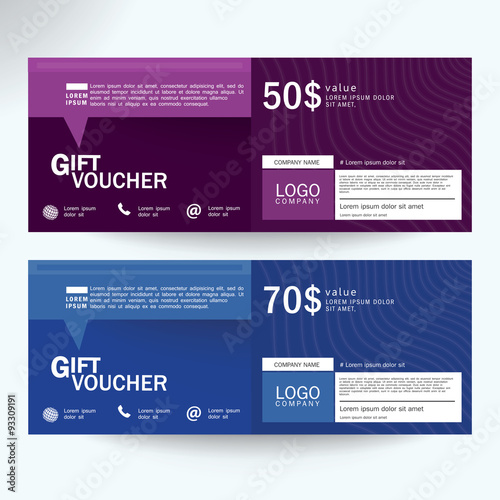 Vector illustration,Gift voucher template with clean and modern pattern.