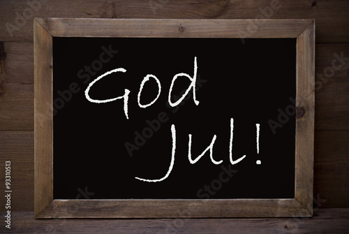 Chalkboard With God Jul Means Merry Christmas
