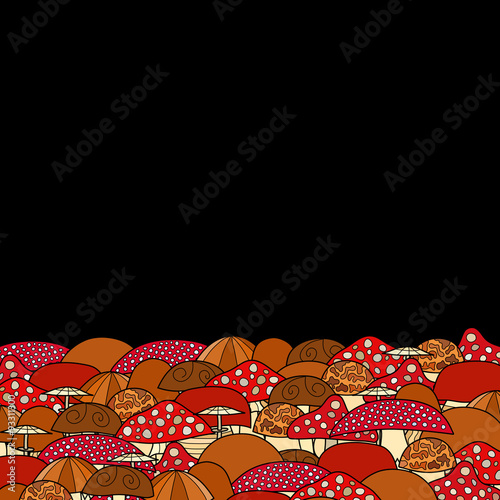 abstract vector doodle mushroom background