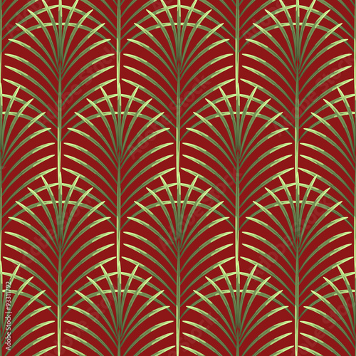 Palm leaves vector seamless pattern.