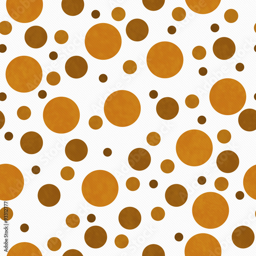 Orange and White Polka Dot Tile Pattern Repeat Background