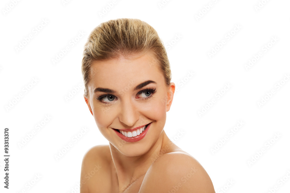Young smile naked woman