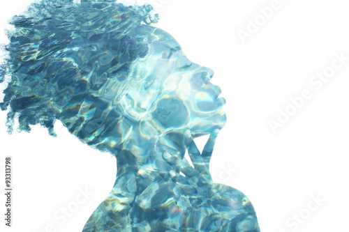 Double exposure of water sparks