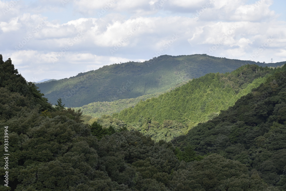 Fototapeta premium 福岡県の南畑ダムから見た景色