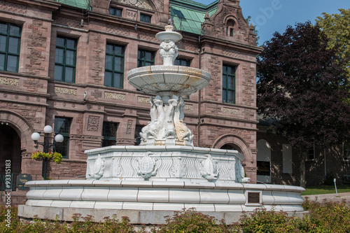 Fulford Fountain in front of The Former Brockville (Thomas Fuller) Post Office Building Ontario Canada