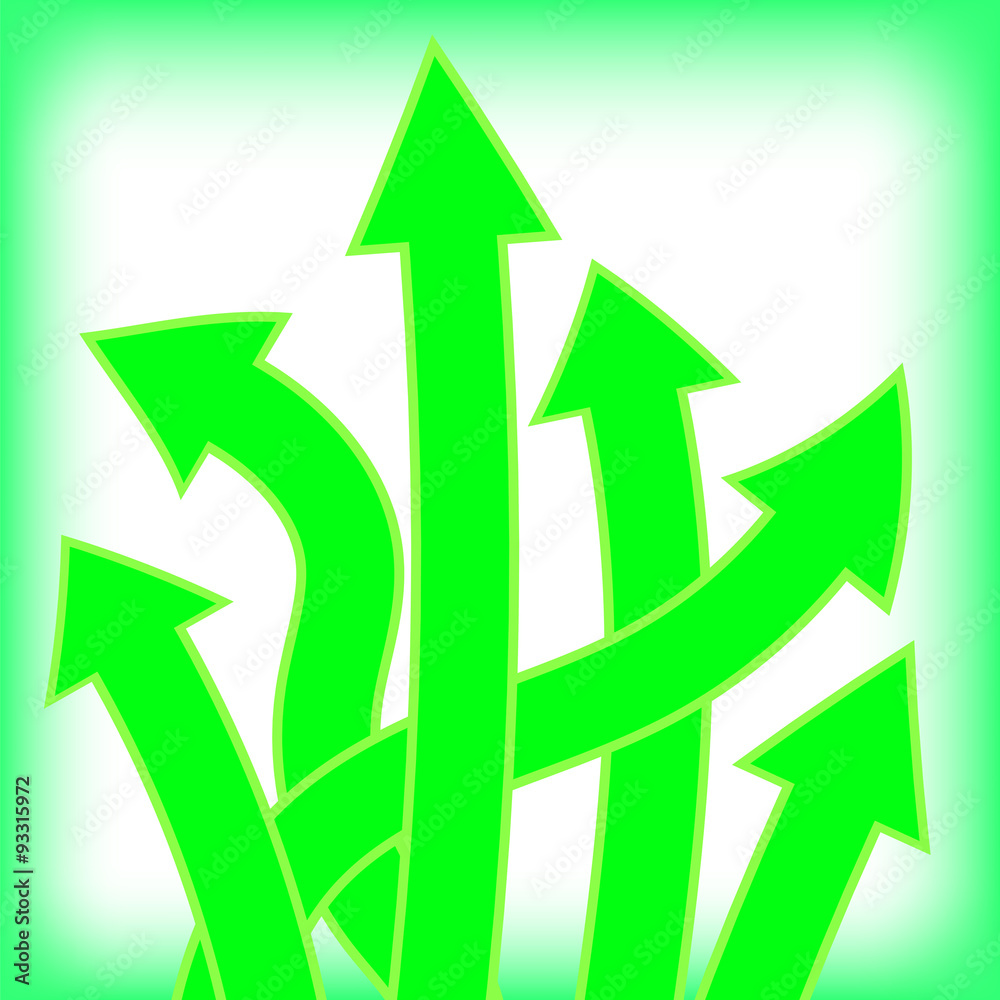 Set of Green Arrows Set of Green Arrows