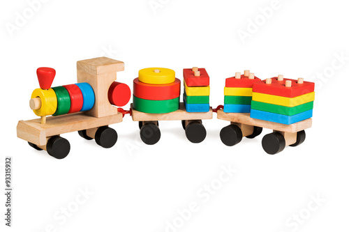 Colorful wooden toy train