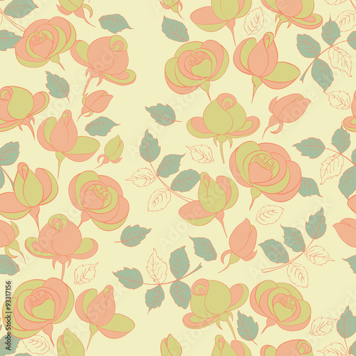 roses vintage seamless pattern