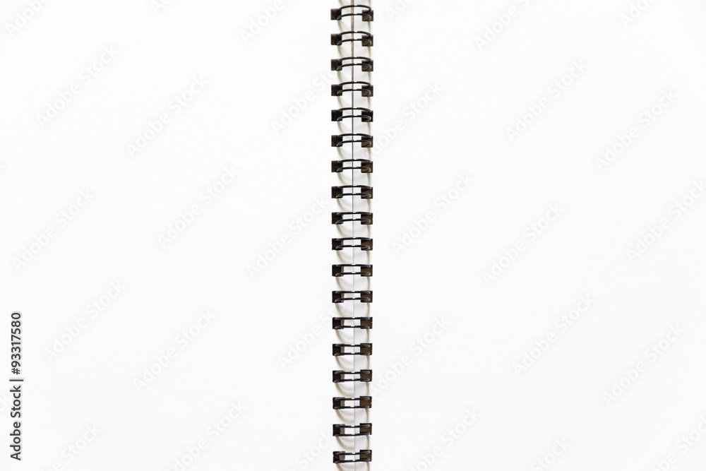 Blank white page note book with spine ring Blank white page note book with spine ring
