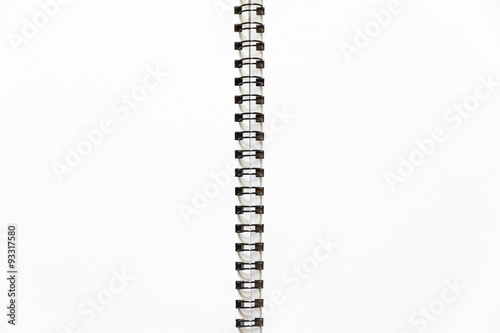 Blank white page note book with spine ring