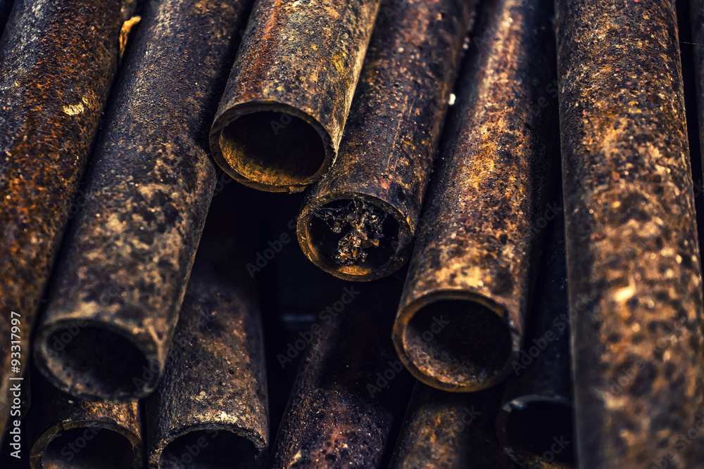 Rusty metal pipes