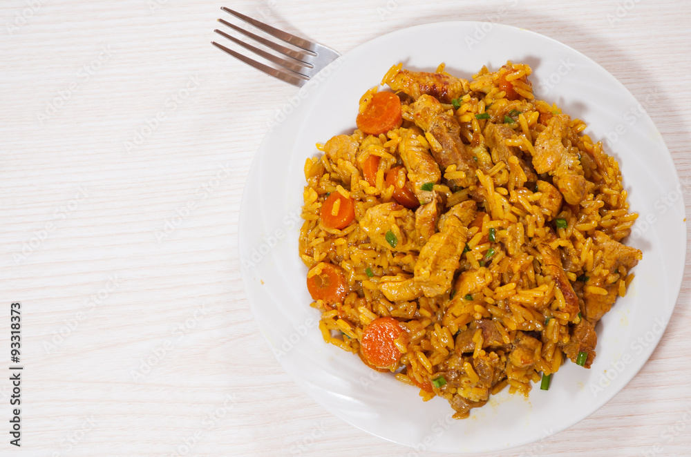 meat with rice and vegetables meat with rice and vegetables