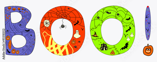 Halloween BOO vector illustration.