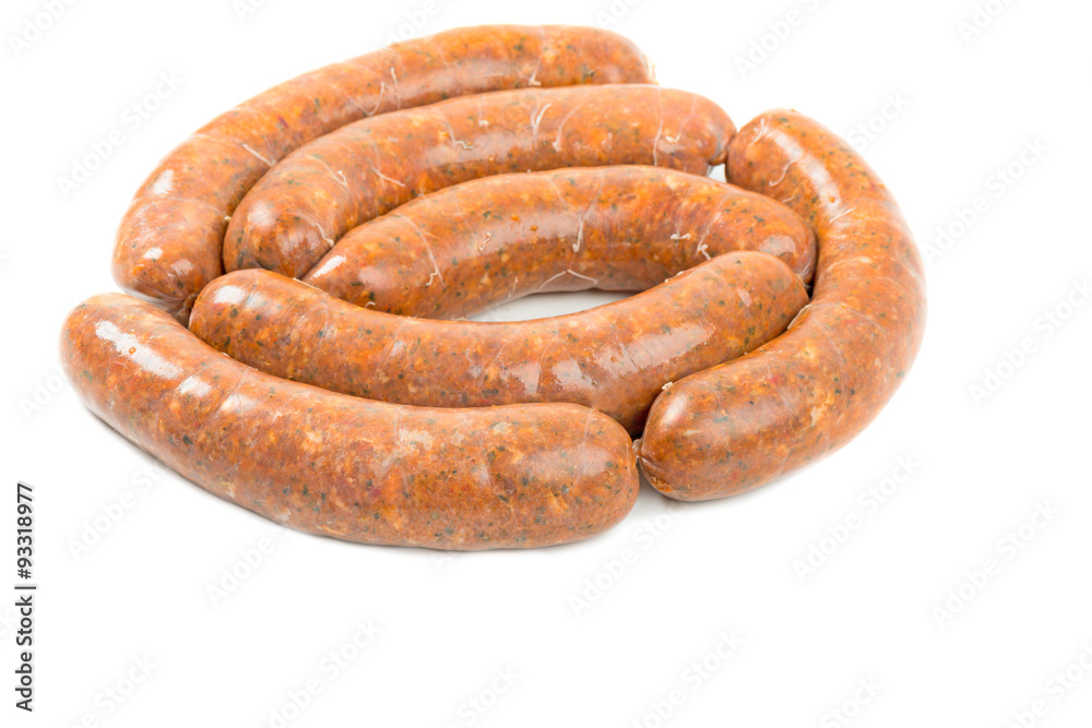 Raw homemade sausages Raw homemade sausages