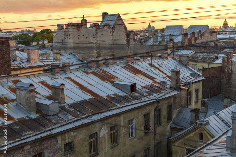 Fototapeta premium Roof of St. Petersburg during the famous white nights.