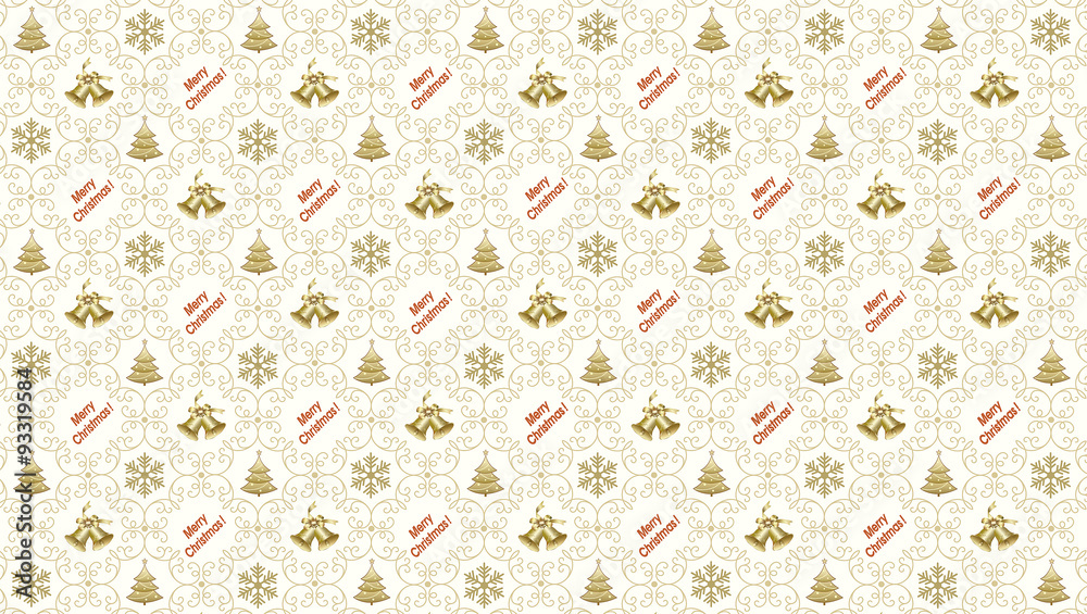 Christmas background 2016 with snowflakes and Christmas trees and christmas bells Christmas background 2016 with snowflakes and Christmas trees and christmas bells