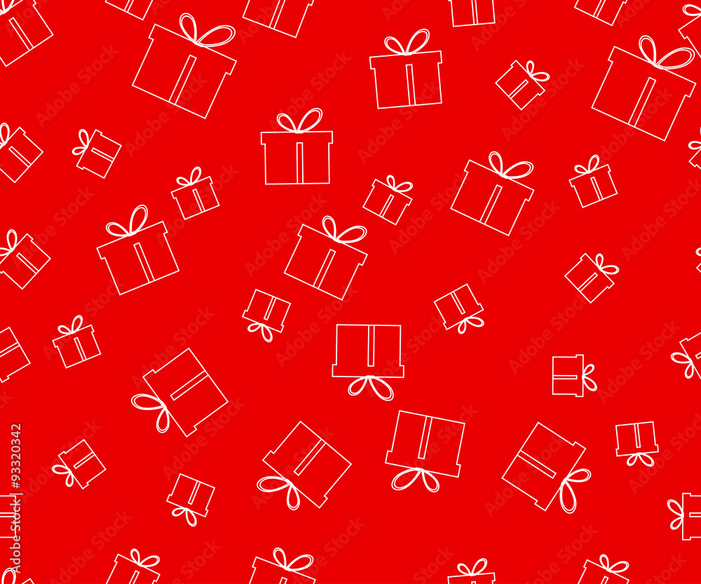 Seamless pattern. The pattern of gift boxes. Festive pattern for wrapping paper. Vector illustration. Seamless pattern. The pattern of gift boxes. Festive pattern for wrapping paper. Vector illustration.