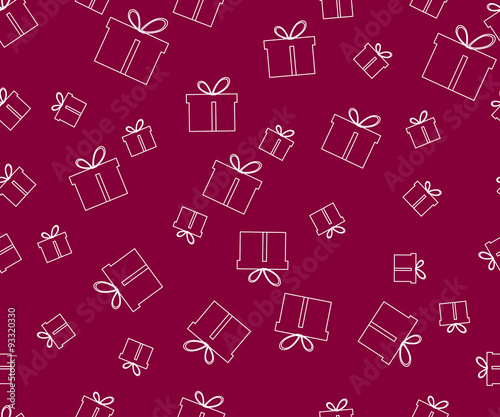 Seamless pattern. The pattern of gift boxes. Festive pattern for wrapping paper. Vector illustration.