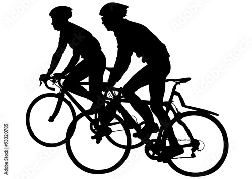 Sport man whit bike on white background
