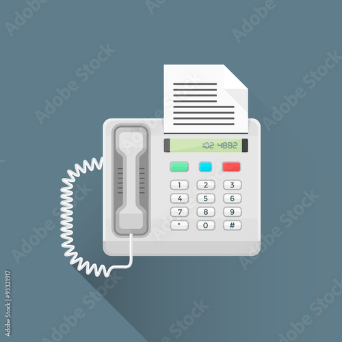 vector flat style office fax phone illustration icon.