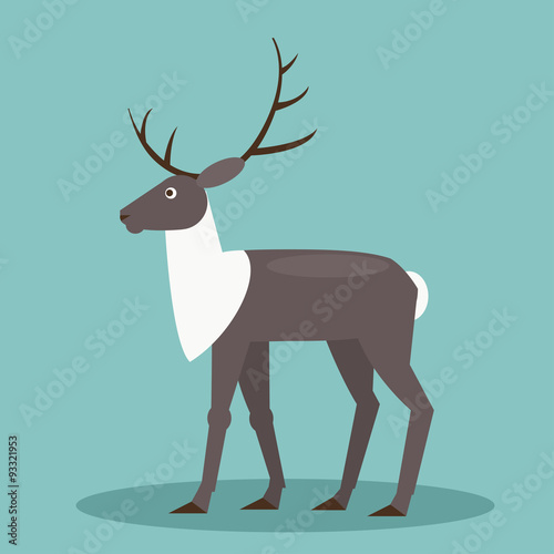 Reindeer. Flat vector illustration