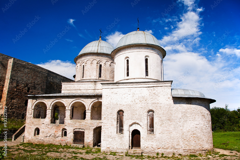 Medieval orthodoxy church in Ivangorod fortress