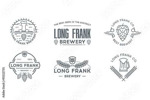 Beer line logo template. Stock vector.