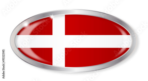 Danish Flag Oval Button