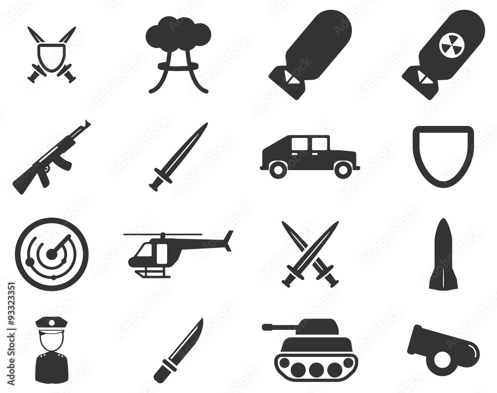 Military simply icons
