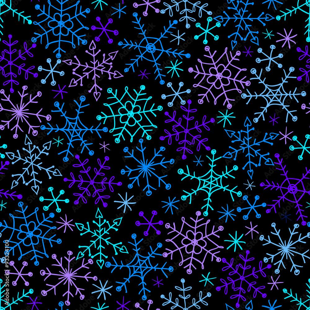 Seamless vector pattern with snowflakes Seamless vector pattern with snowflakes