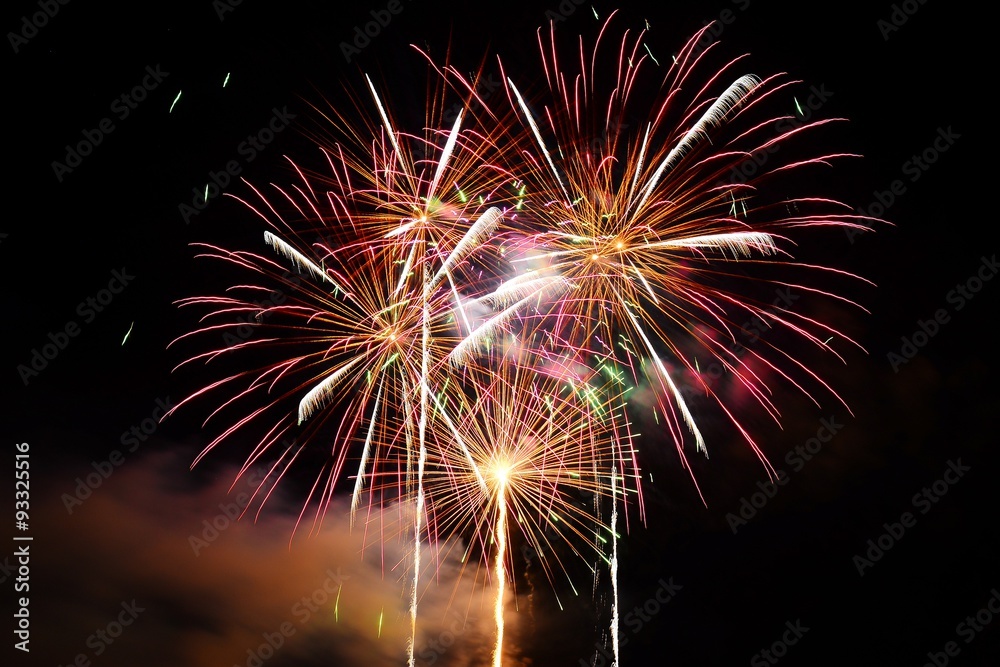 Vilnius city Cathedral place evening fireworks on September 3, 2015 Vilnius city Cathedral place evening fireworks on September 3, 2015