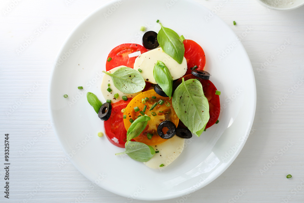 fresh salad with mozzarella fresh salad with mozzarella