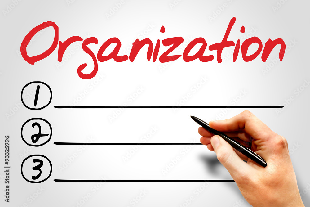 Organization blank list, business concept Organization blank list, business concept
