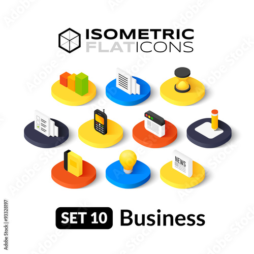 Isometric flat icons set 10