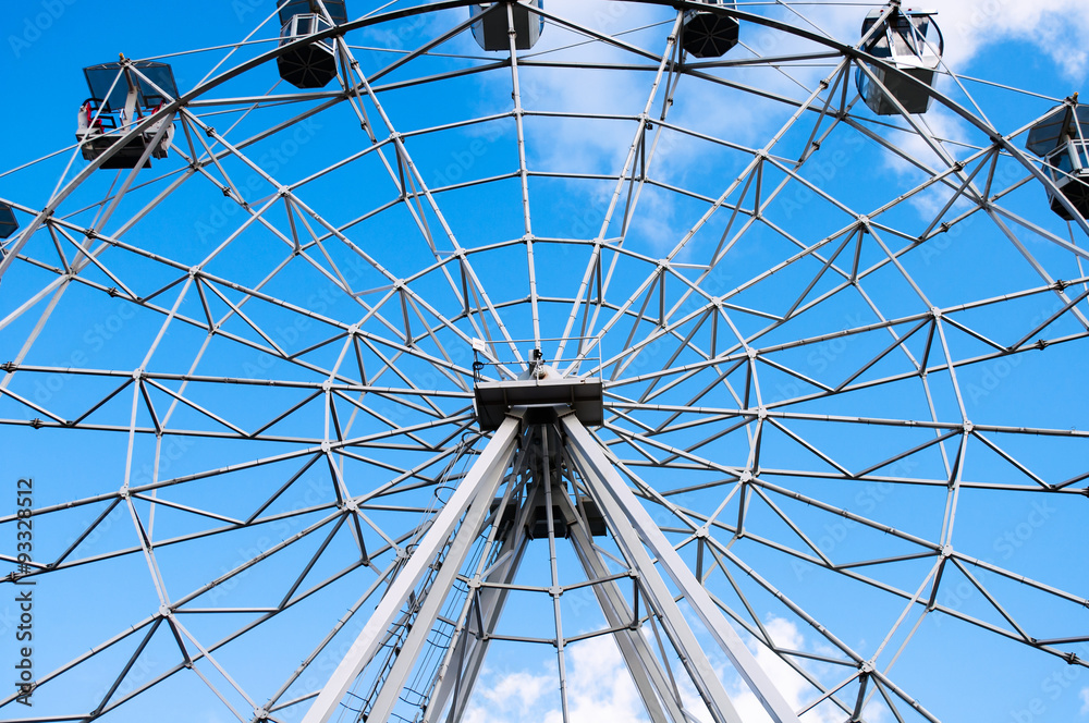 Obraz premium Metal construction of ferris wheel close up