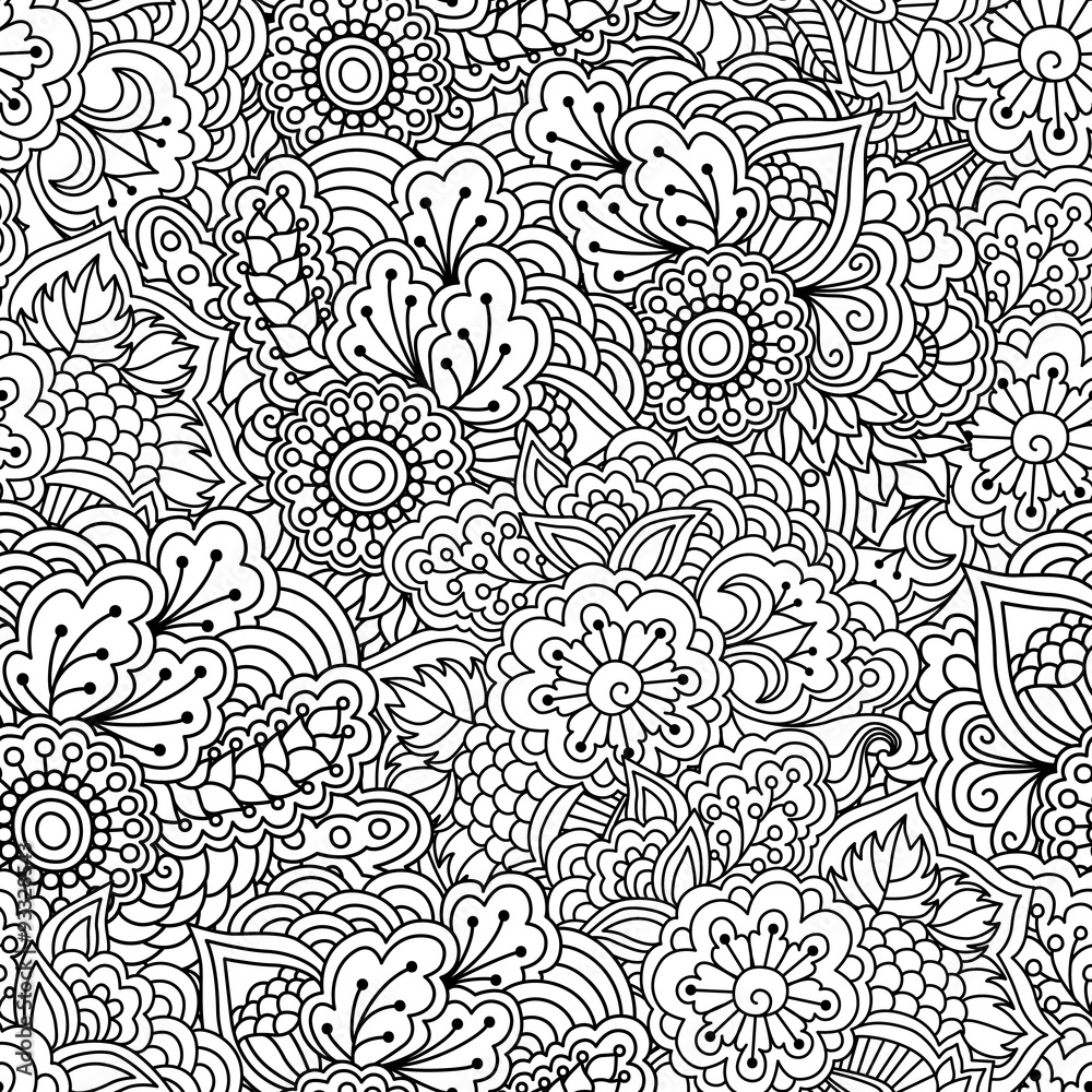 Fototapeta premium Seamless black and white background.