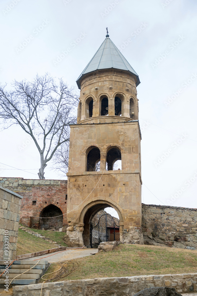 Bell tower in Samtavro Monastery in Mtskheta - the old capital of Georgia