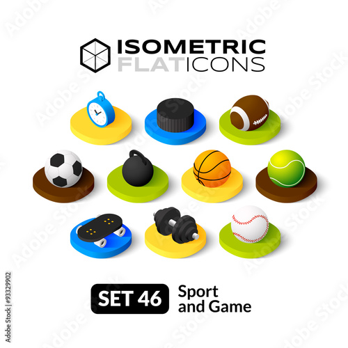 Isometric flat icons set 46