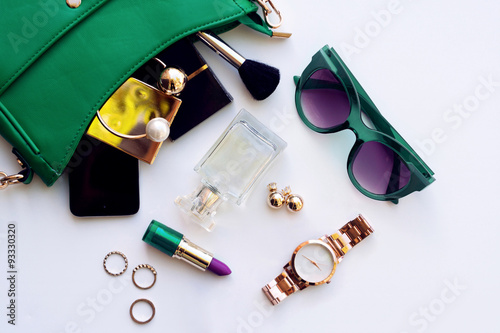 Top view of female fashion accessories photo