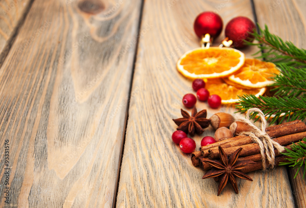 Spices and dried oranges Spices and dried oranges