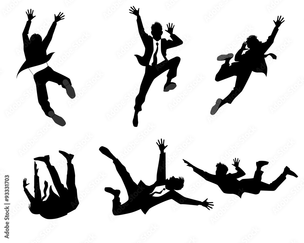 Six businessman silhouettes Six businessman silhouettes